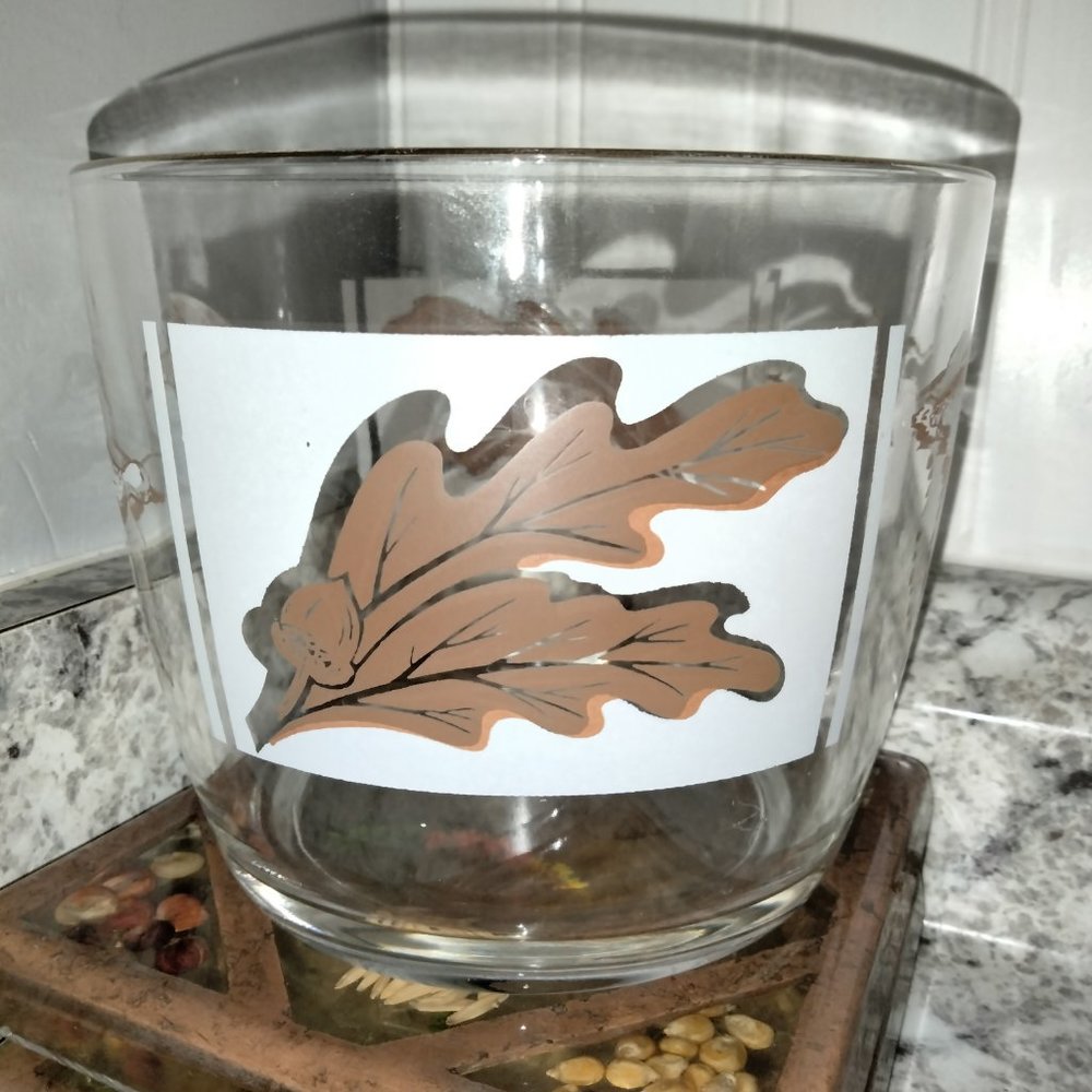 Tall glass serving bowl